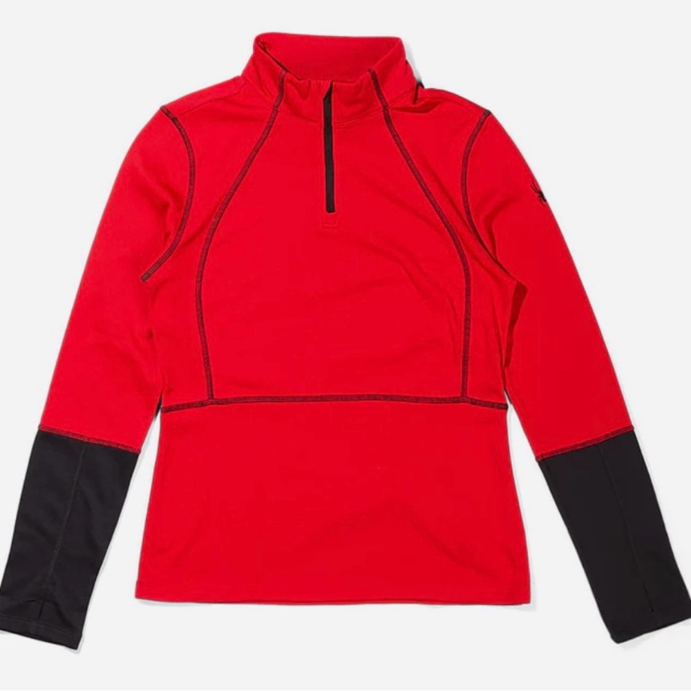 Women’s Red and Black Long Sleeve. 1/2 Zip Thermo Size large. Sport Layer Thermo
